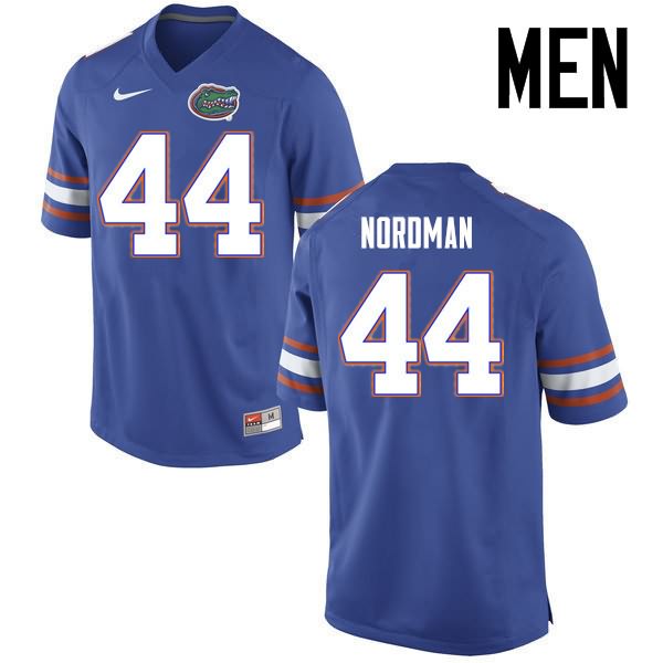 NCAA Florida Gators Tucker Nordman Men's #44 Nike Blue Stitched Authentic College Football Jersey EXZ8664EV